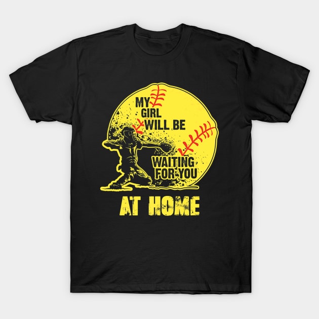 WAITING YOU AT HOME softball Player T-Shirt by Sloane GalaxyLinesSpace